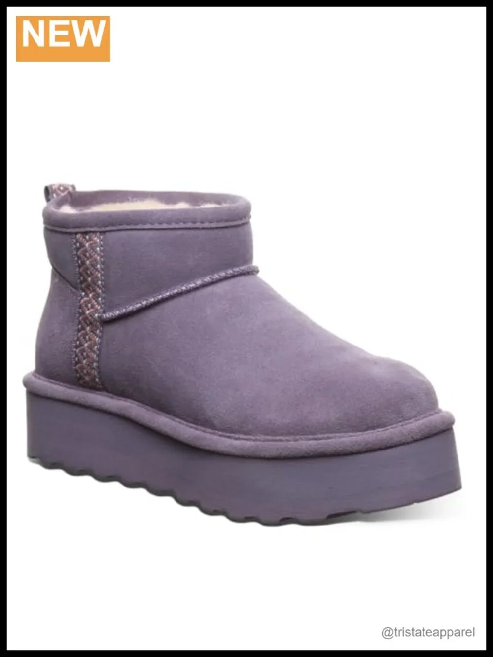 Women's Suede Ankle Boots | Slip On Winter Booties | Wool Blend Lining |